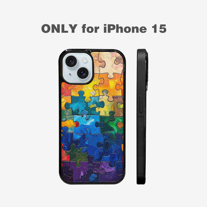 iPhone 15 Case — Autism Puzzle Pieces Puzzle Piece Pattern, Custom Print Case Cover