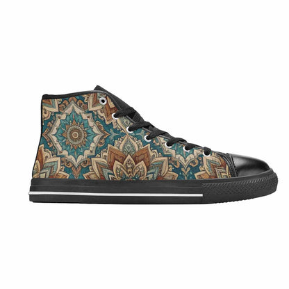 WOMEN'S Mandala High Top Canvas Cottagecore Sneakers