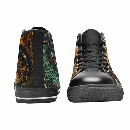 MEN'S Snake Skin Reptile High Top Canvas Dark Academia Shoes