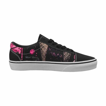 WOMEN'S Ice Cream Motif Lace-Up Canvas Vivid Sneakers