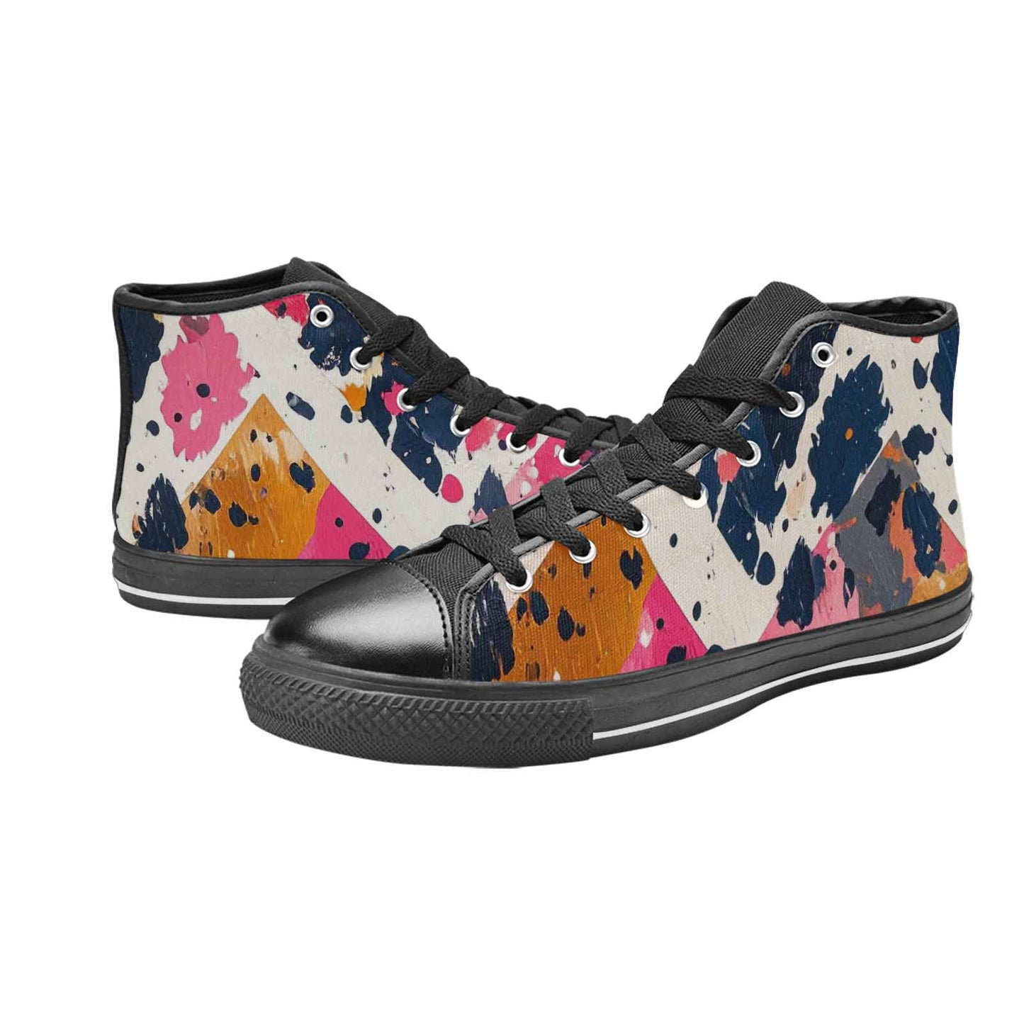 MEN'S Cow Animal Print High Top Canvas Wallpaper Art Shoes