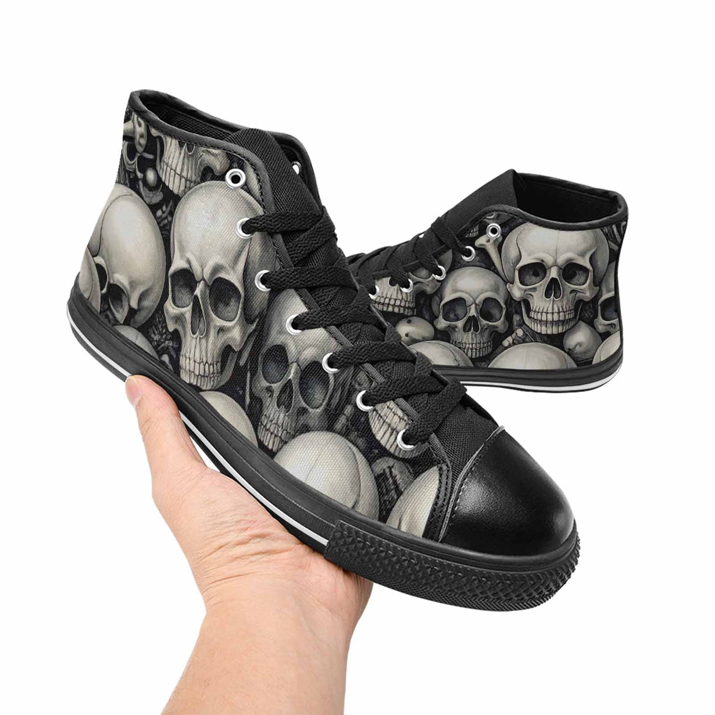 WOMEN'S Skulls - Classic High Top Canvas Surreal Custom Shoes