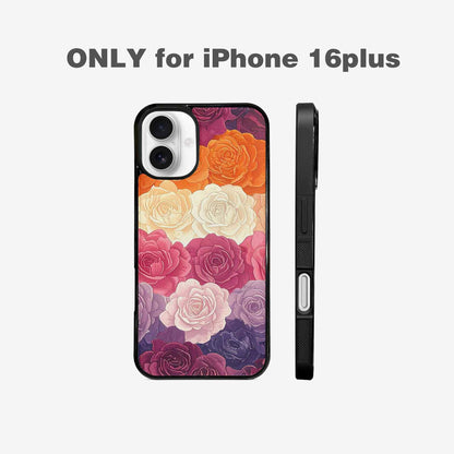 iPhone 16 Plus Case — Lesbian Flag Color Theme Small Rainbow, Original Design Phone Case
