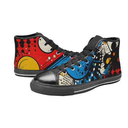 WOMEN'S Comic Book Halftone High Top Canvas Dreamcore Custom Shoes