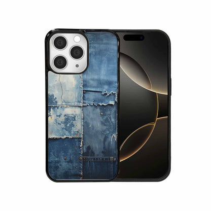 iPhone 15 Pro Max Case — Denim Distressed Textures Print Edge To, Custom Made Phone Cover