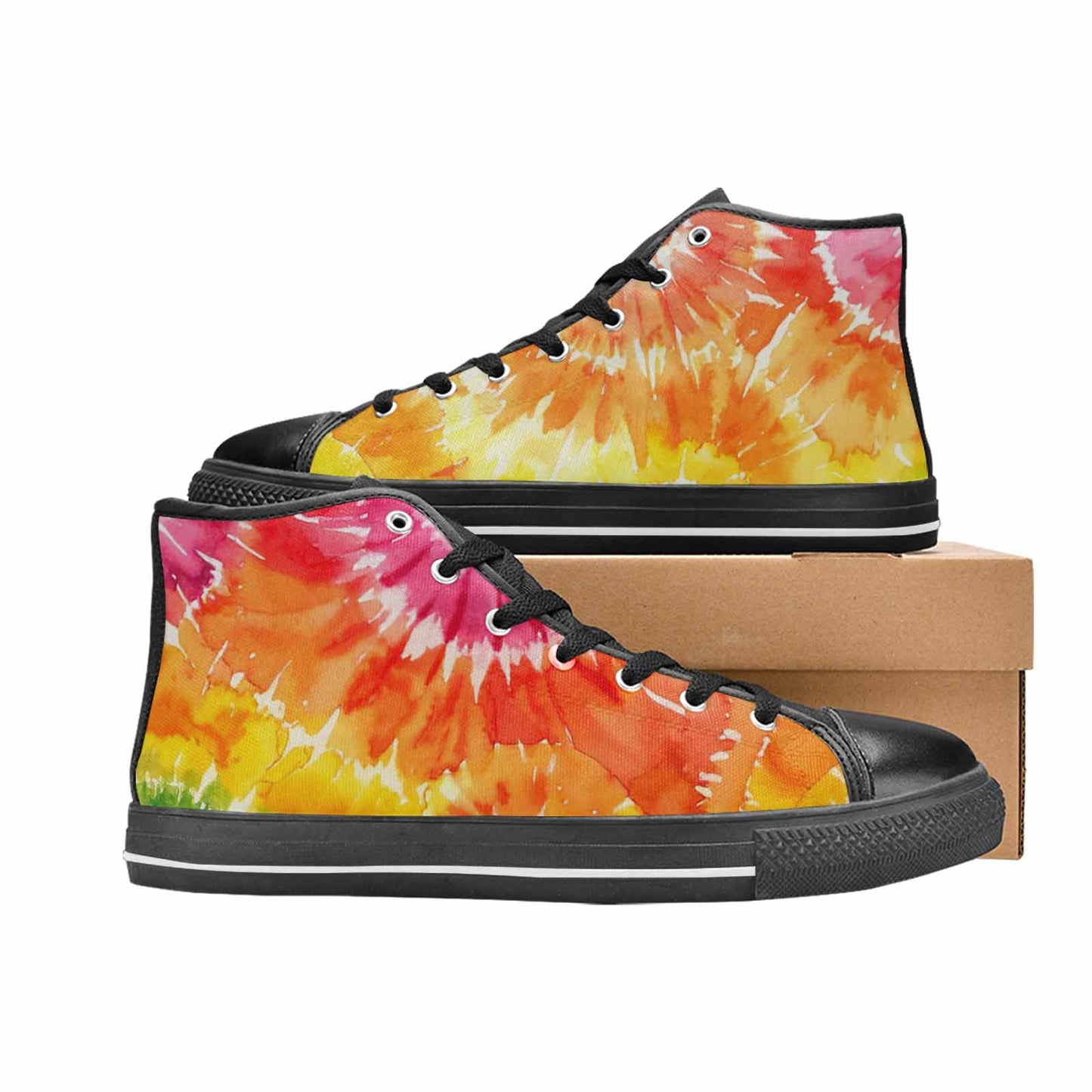 WOMEN'S Tie Dye - High Top Canvas Aesthetic Custom Sneakers