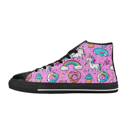 WOMEN'S Abstract Unicorn Art High Top Canvas Vibrant Chaos Shoes