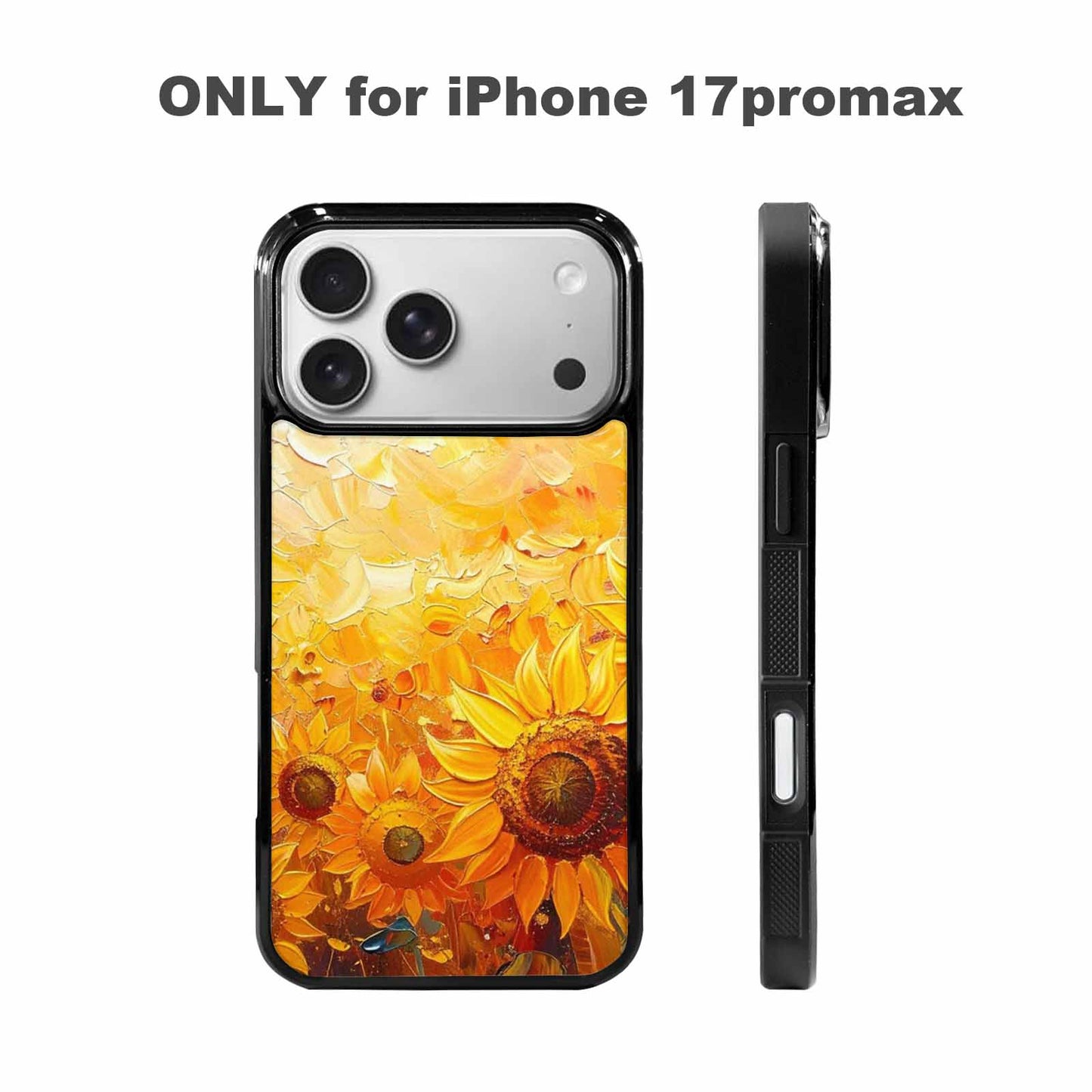 iPhone 17 Pro Max Case — Impressionist Sunflower Brushstroke Pattern Floral, Unique Phone Case Design
