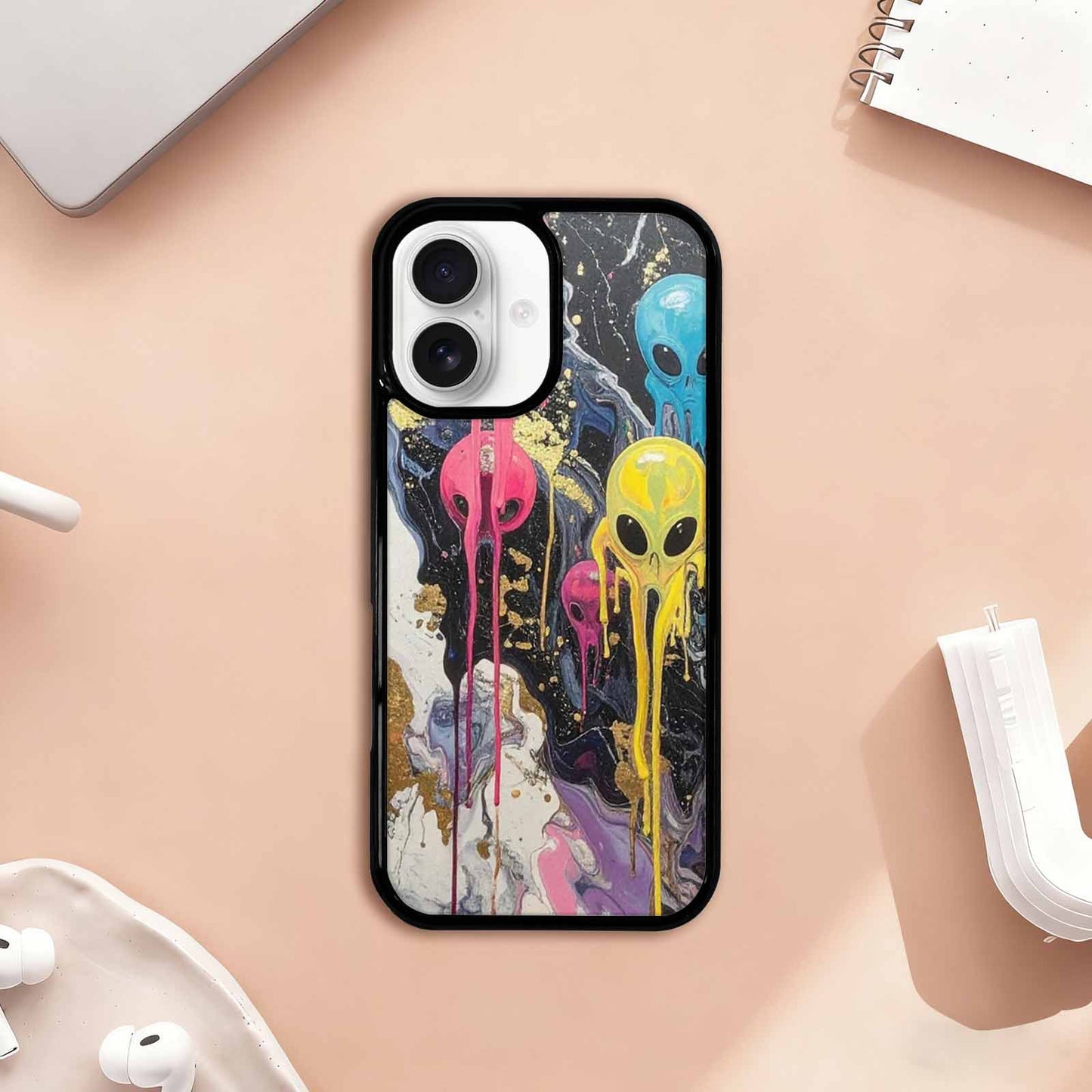 iPhone 17 Case — Aliens Marblemelting Aliens Pa Alien Scifi, Unique Phone Case Design