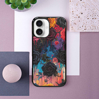 iPhone 16 Case — Gothic Rose Gothic Roses Pattern Hundreds, Original Design Phone Case