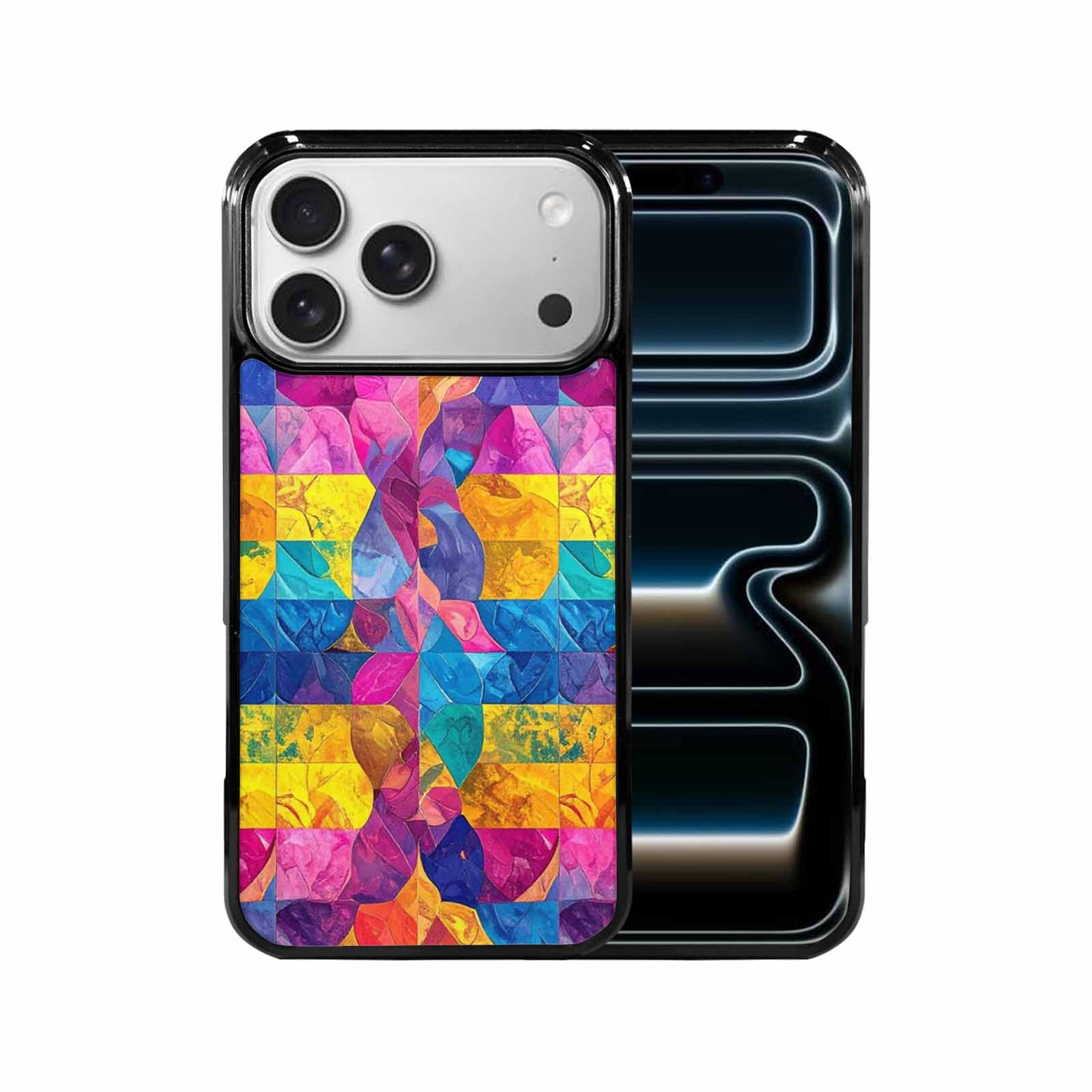 iPhone 17 Pro Max Case — Pansexual Flag Color Theme Original Art, Custom Print Case Cover