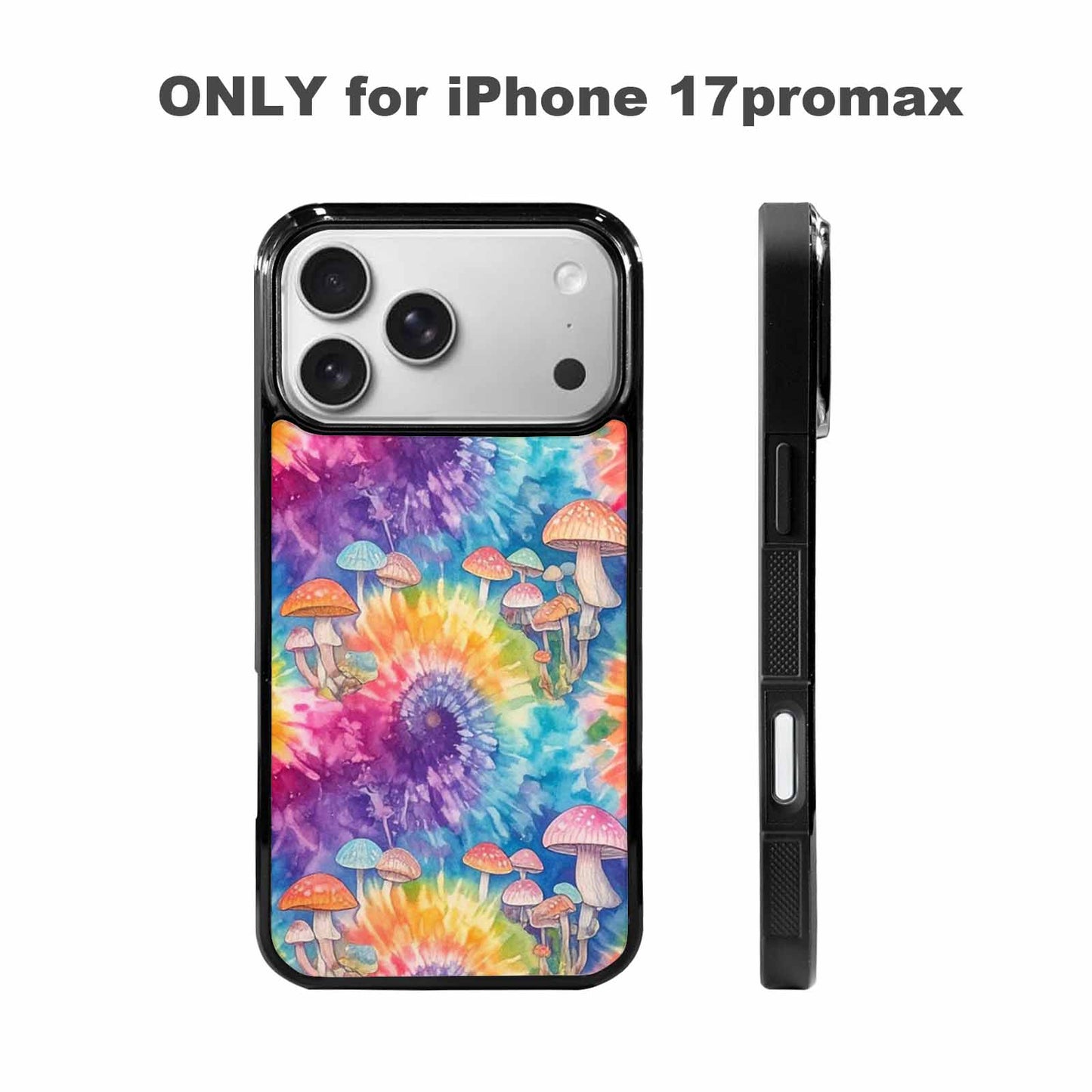 iPhone 17 Pro Max Case — Mushrooms Tie Dyemushrooms Pat Tie Dye, Customized Protective Case