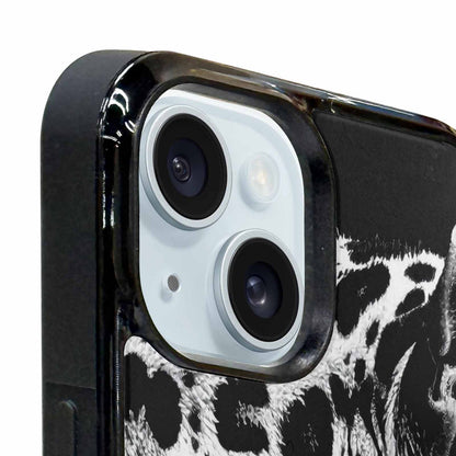 iPhone 15 Case — Leopard Print Black And White Style, Custom Art Phone Cover
