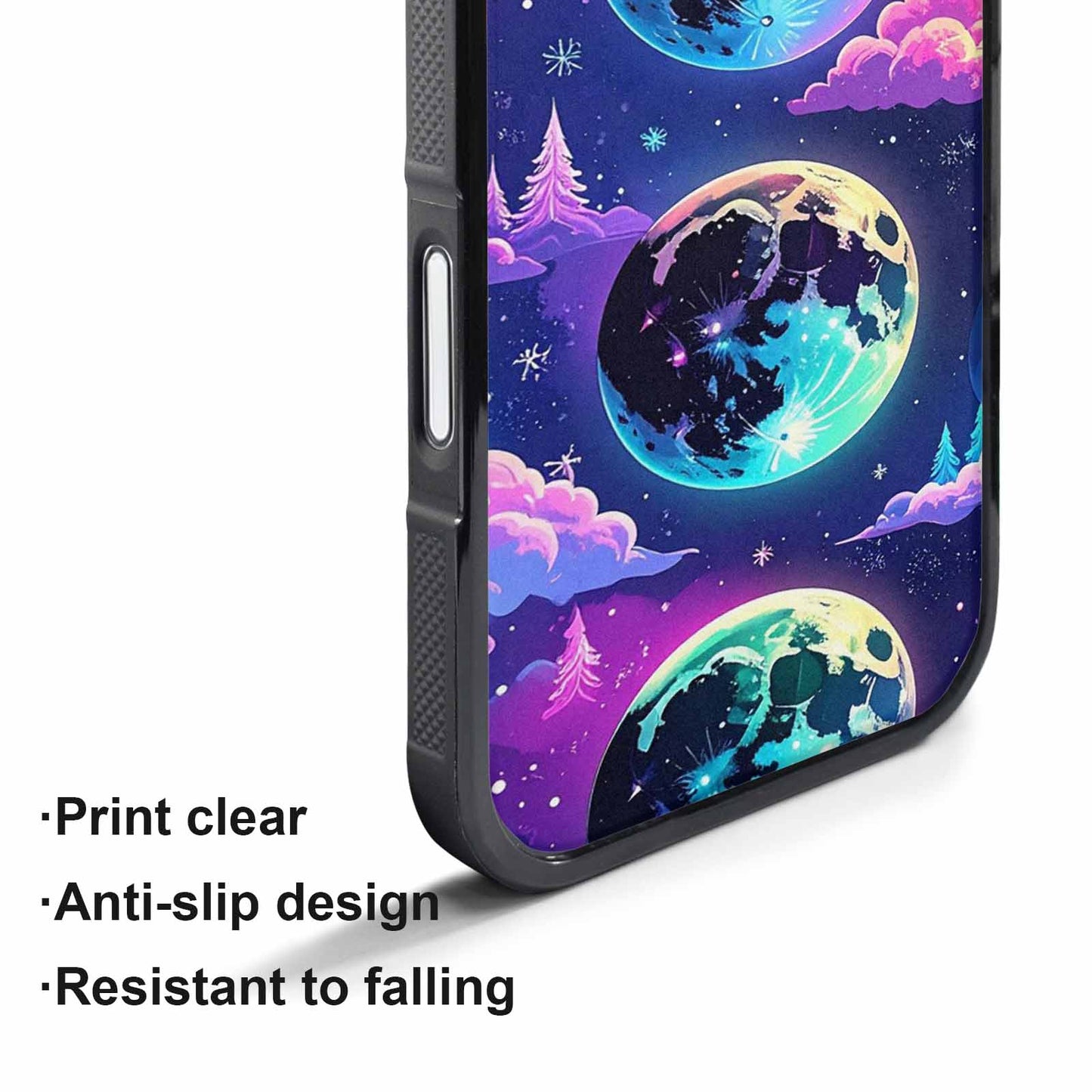 iPhone 17 Pro Max Case — Neon Winter Moon Cartoon Cute, Original Design Phone Case