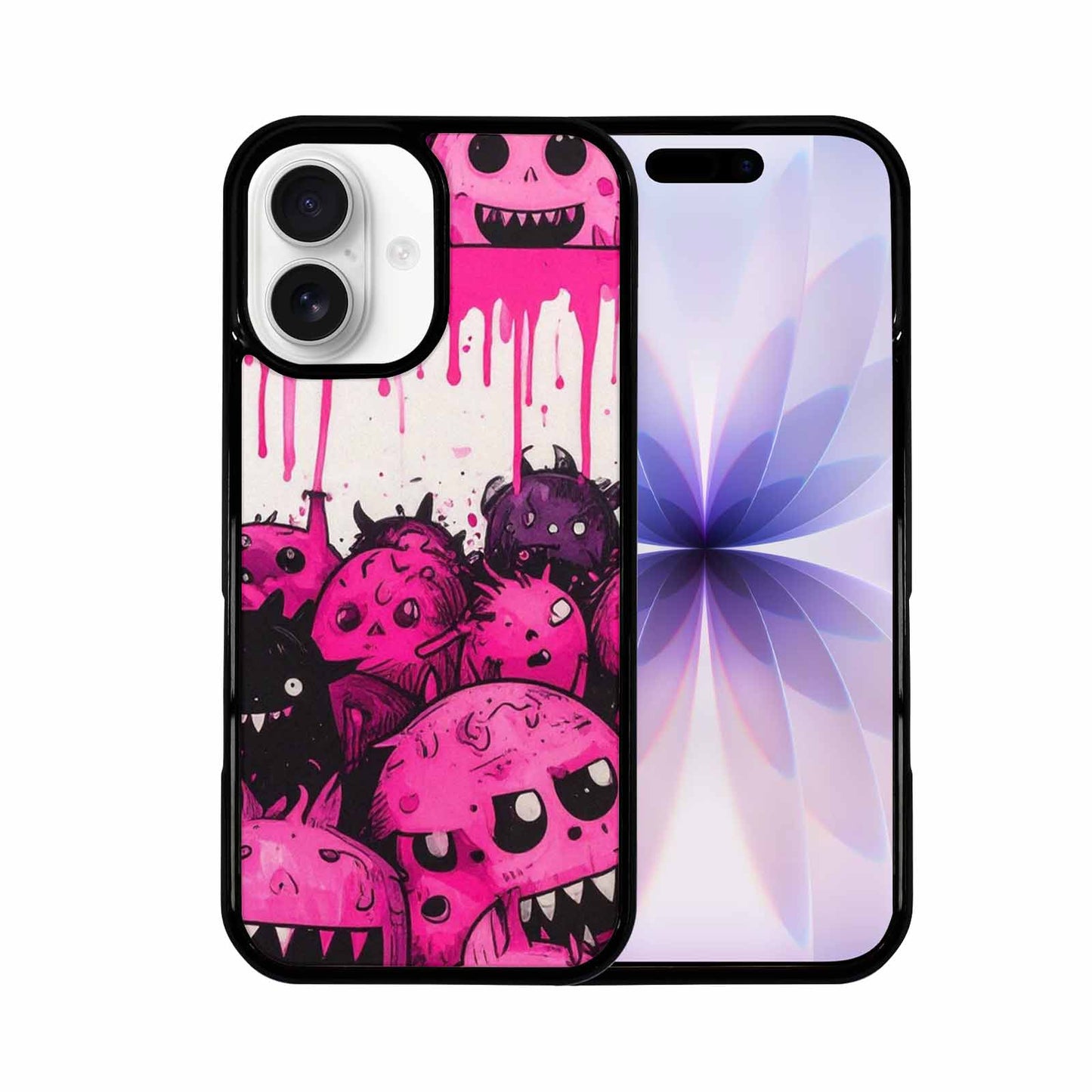 iPhone 17 Case — Black &amp; Pink Ink Cartoon Cute, Personalized Phone Case