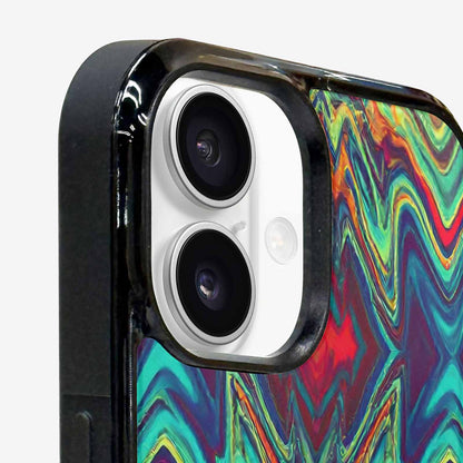 iPhone 16 Plus Case — Holographic Tribal Blaze, Custom Phone Case
