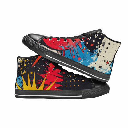 WOMEN'S Comic Book Halftone High Top Canvas Cottagecore Shoes