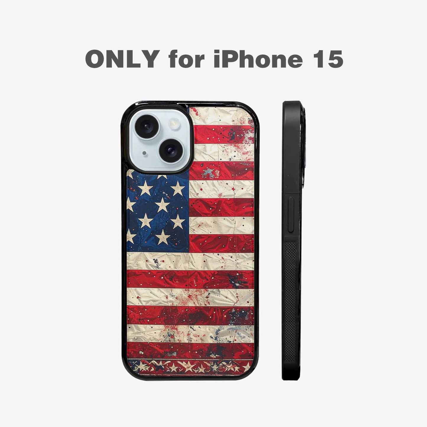 iPhone 15 Case — American Flag Stars And Stripes Motif, Personalized Phone Case