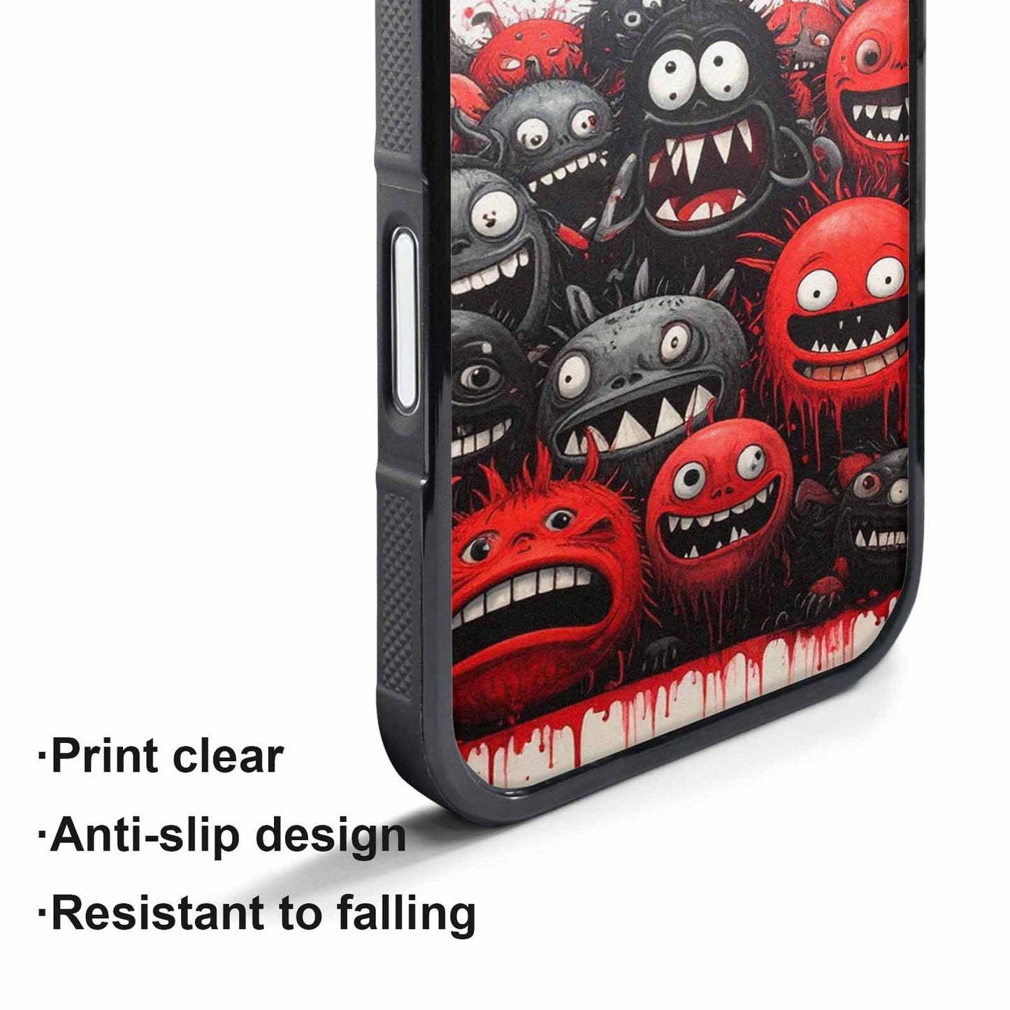 iPhone 17 Pro Max Case — Black &amp; Red Ink Cartoon Cute, Unique Phone Case Design