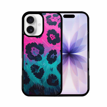 iPhone 17 Case — Leopard Neon Pink Teal Airbrush Animal, Custom Art Phone Cover