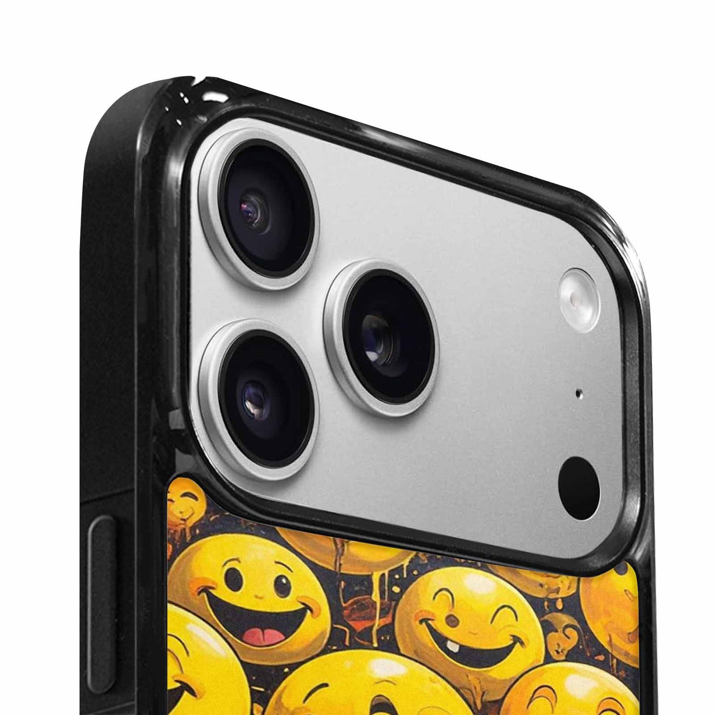 iPhone 17 Pro Max Case — Melting Moon Smiley Yellow Original Art, Customized Protective Case