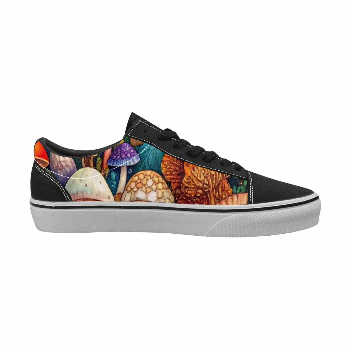 WOMEN'S Mushrooms (general) Mushrooms Pa Lace-Up Canvas Cottagecore Sneakers