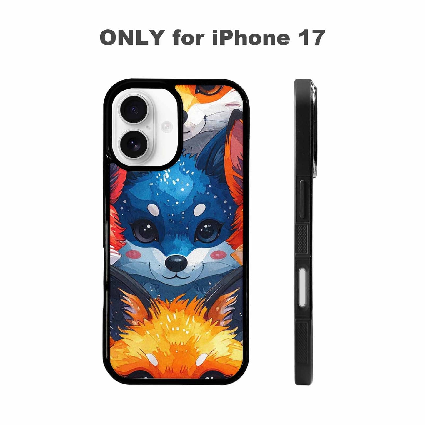 iPhone 17 Case — Watercolor Kawaii Fox Watercolor Abstract, Custom Phone Case