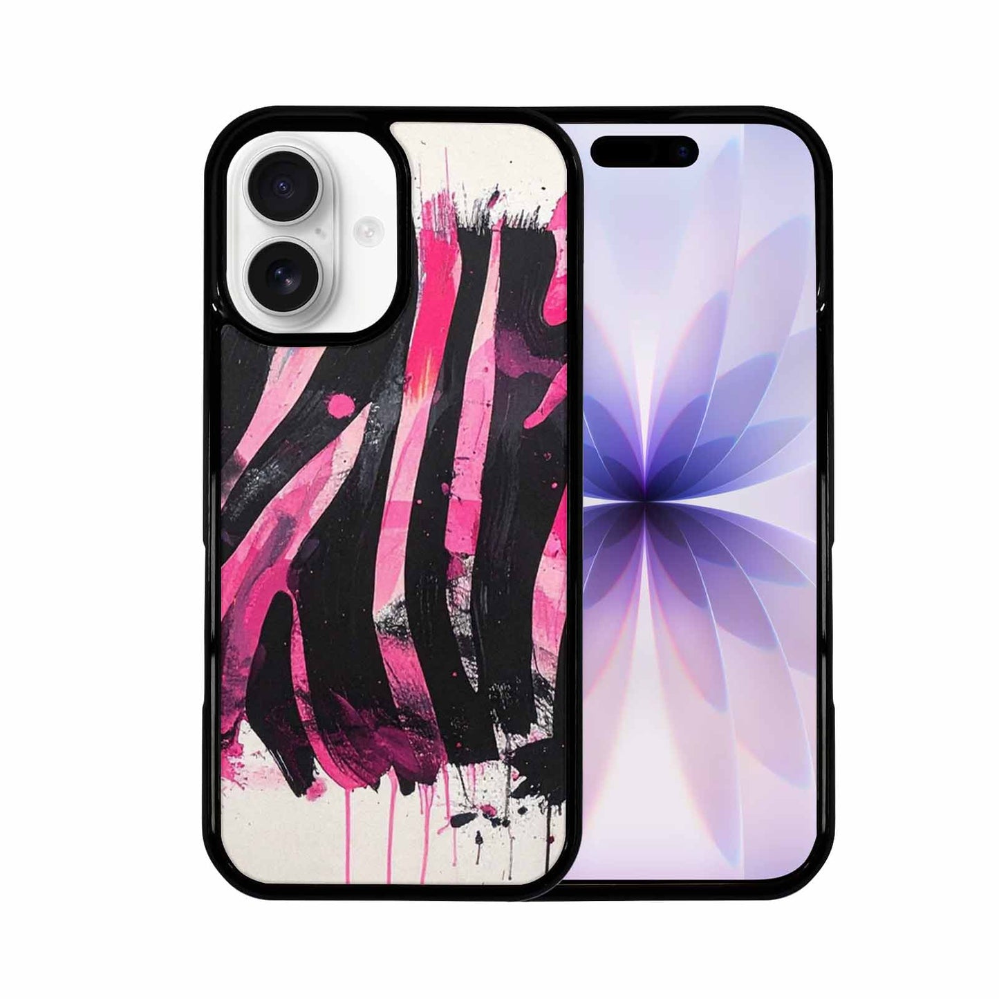 iPhone 17 Case — Black &amp; Pink Ink Animal Print, Unique Phone Case Design