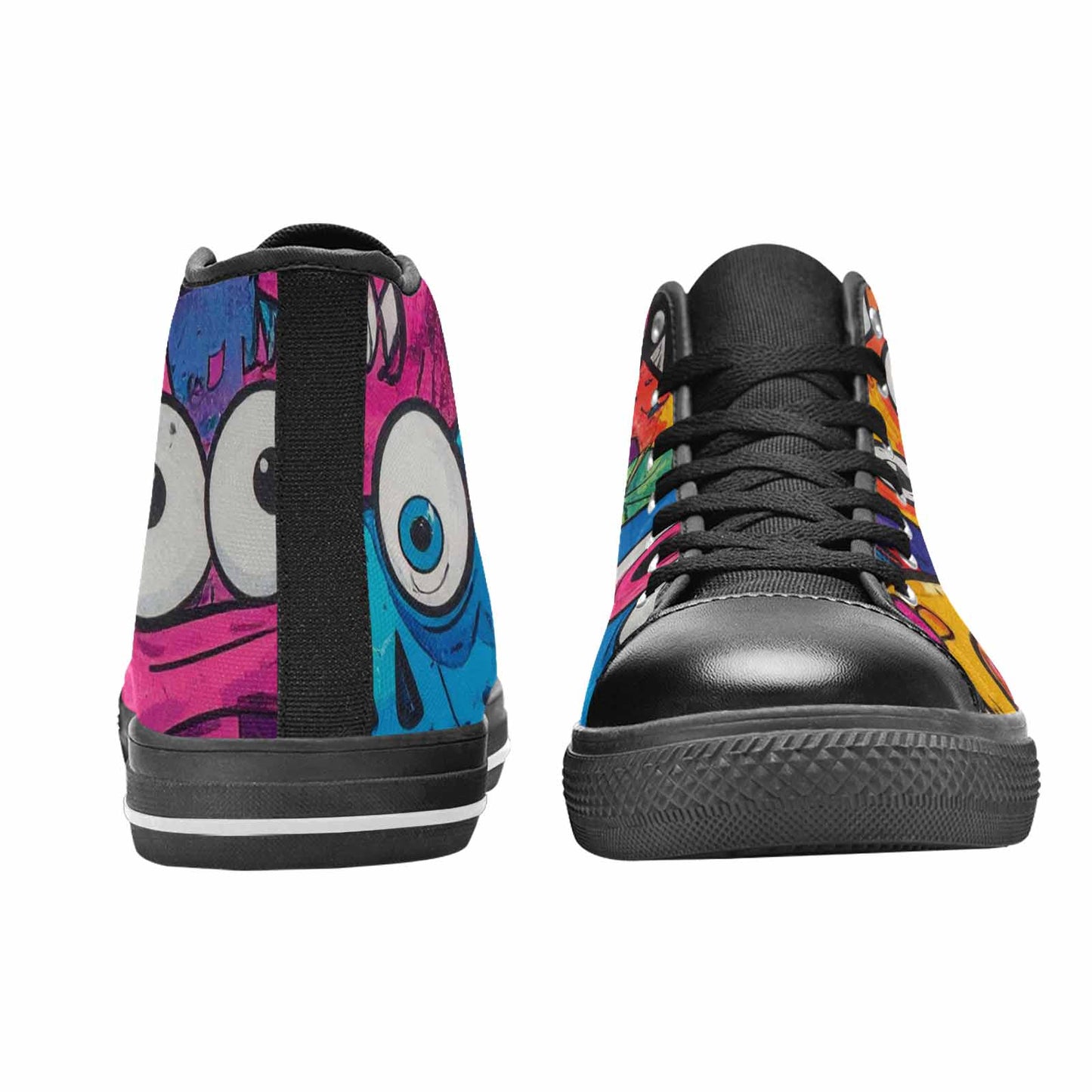 WOMEN'S Goofy Cartoon Monster High Top Canvas Grunge Custom Sneakers