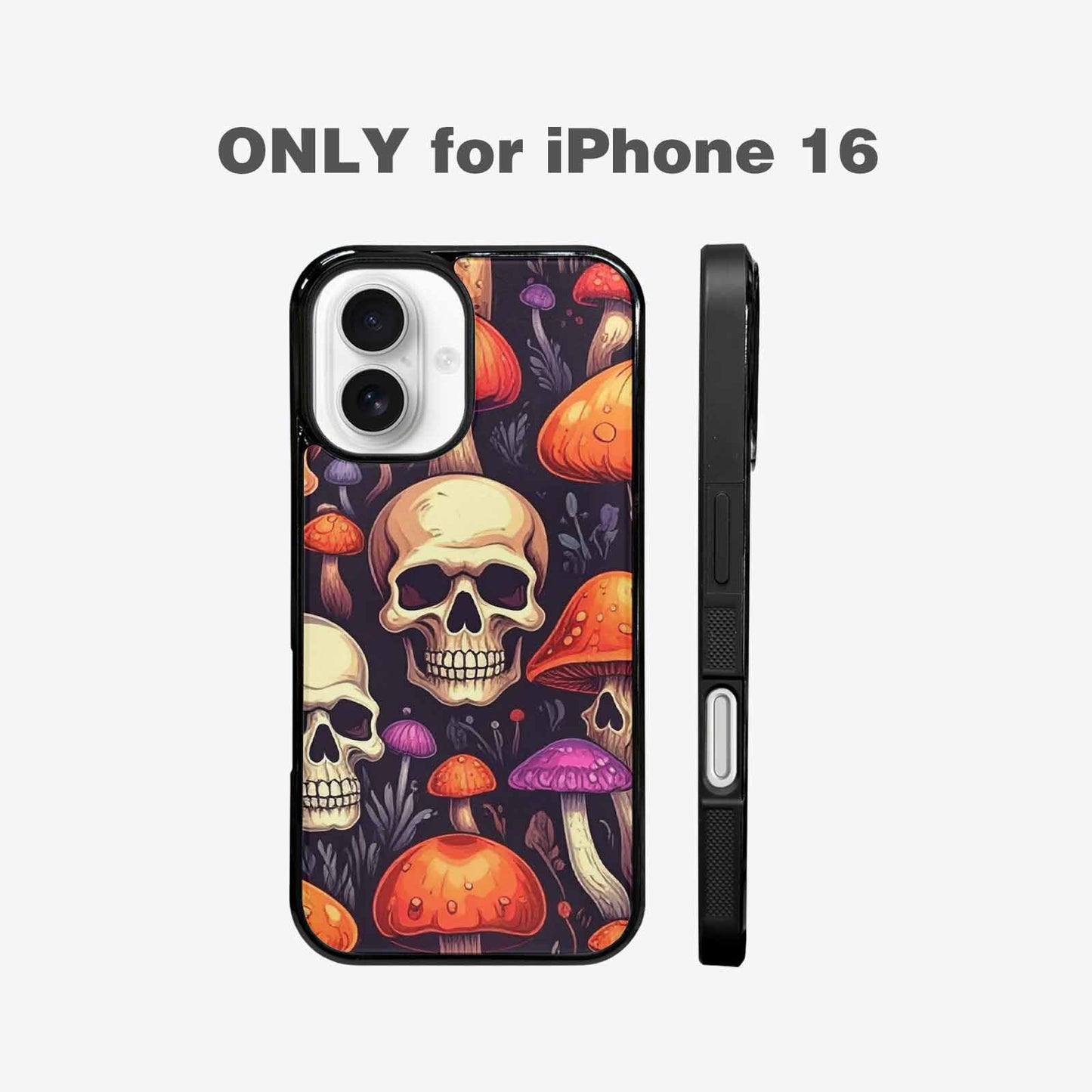 iPhone 16 Case — Mushroom Skulls, Personalized Phone Case