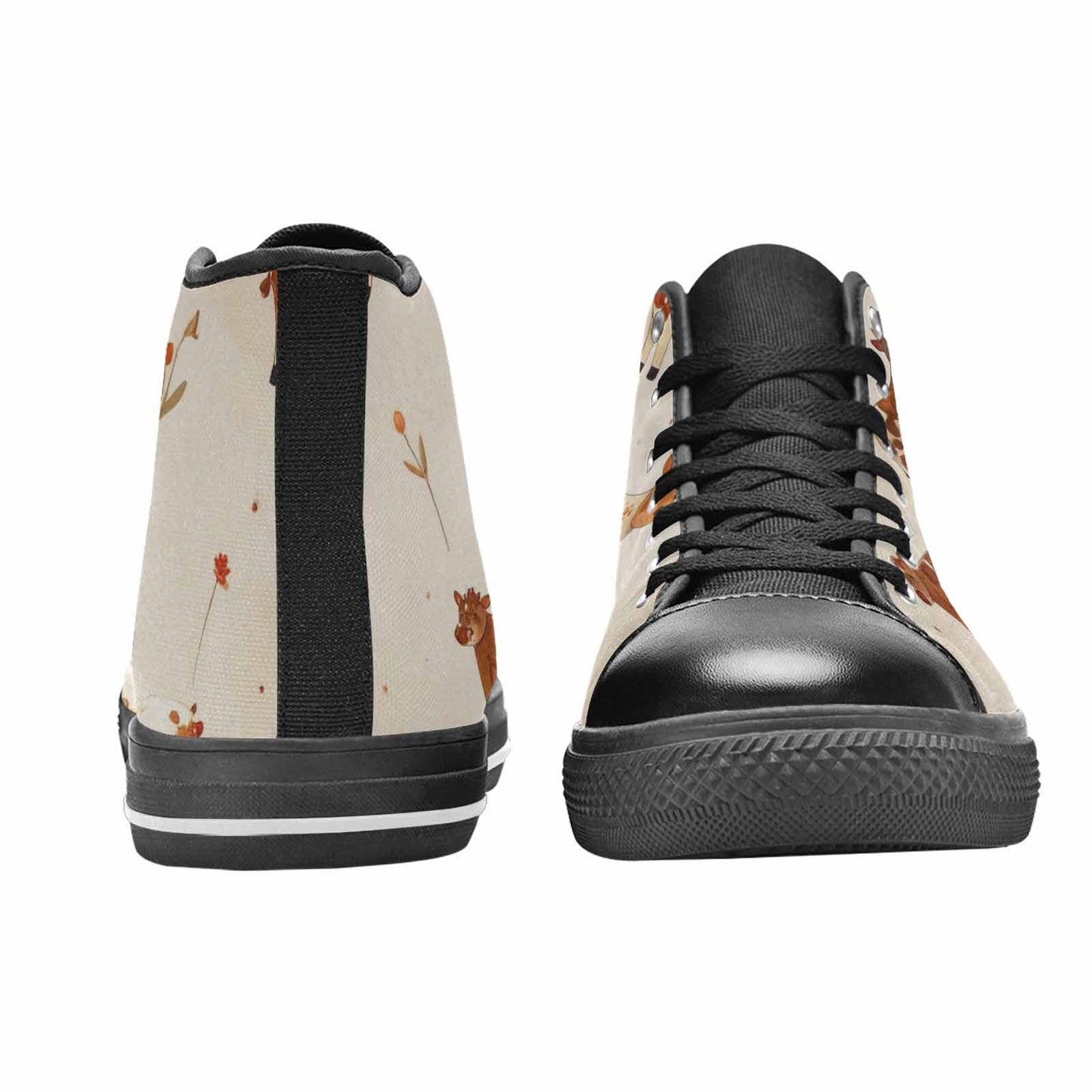WOMEN'S Cow Animal Print High Top Canvas Neon Fantasy Custom Shoes