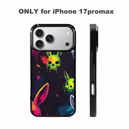 iPhone 17 Pro Max Case — Radioactive Ghost Bunny Skull Gothic Skulls, Custom Made Phone Cover