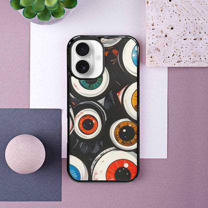 iPhone 16 Case — Googly Cartoon Eyeballs, Custom Art Phone Cover