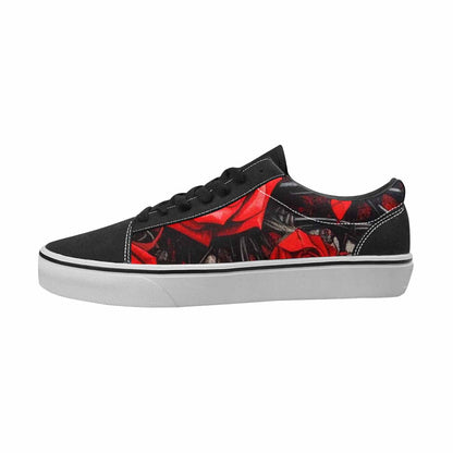 WOMEN'S Barbed Wire Black & Red Ink Canvas Custom Fashion Kaleidoscope Custom Printed Shoes