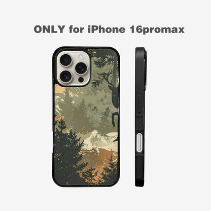 iPhone 16 Pro Max Case — Hunting Camouflage Pattern With Deer And, Custom Phone Case