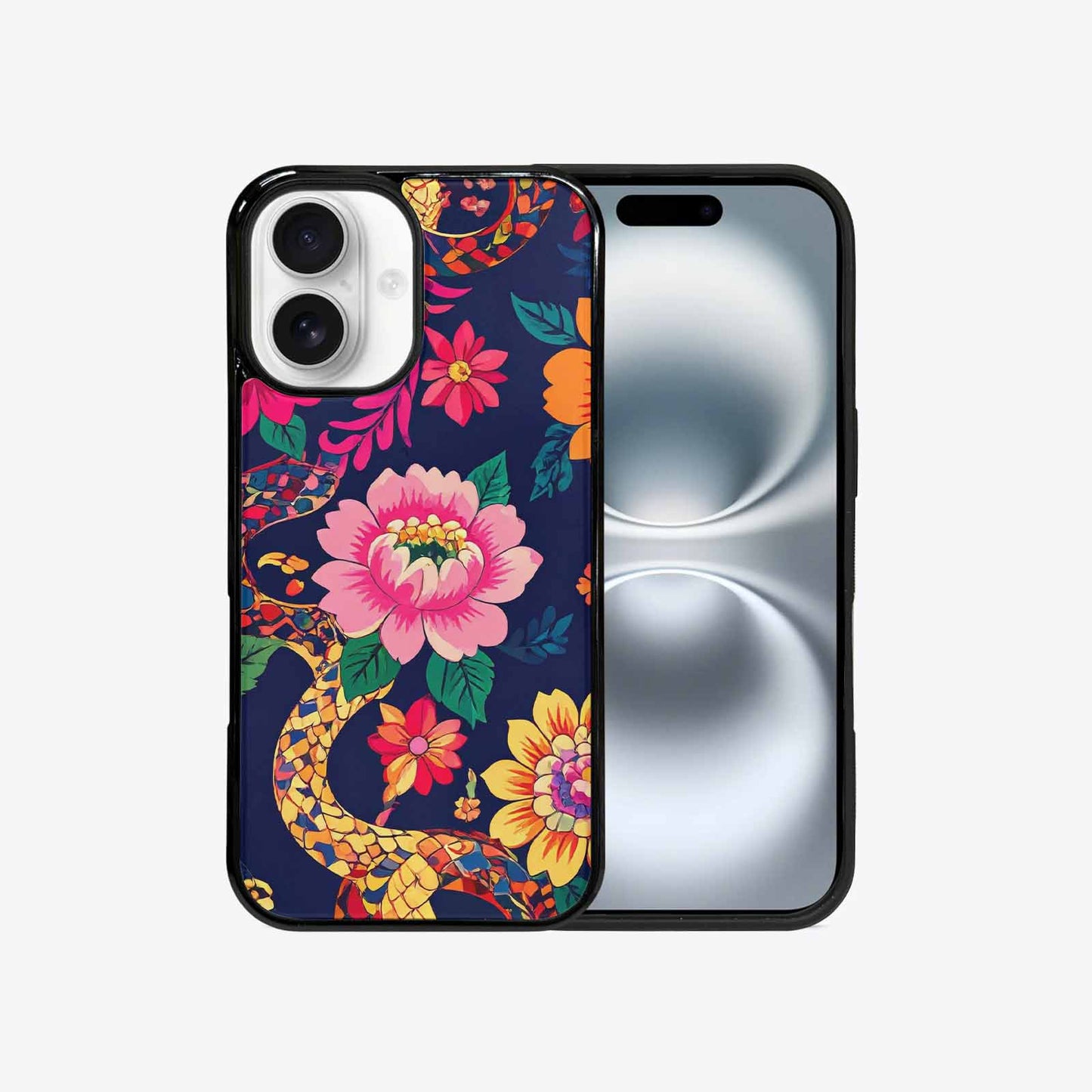 iPhone 16 Case — Floral Snake Print Custom, Personalized Phone Case