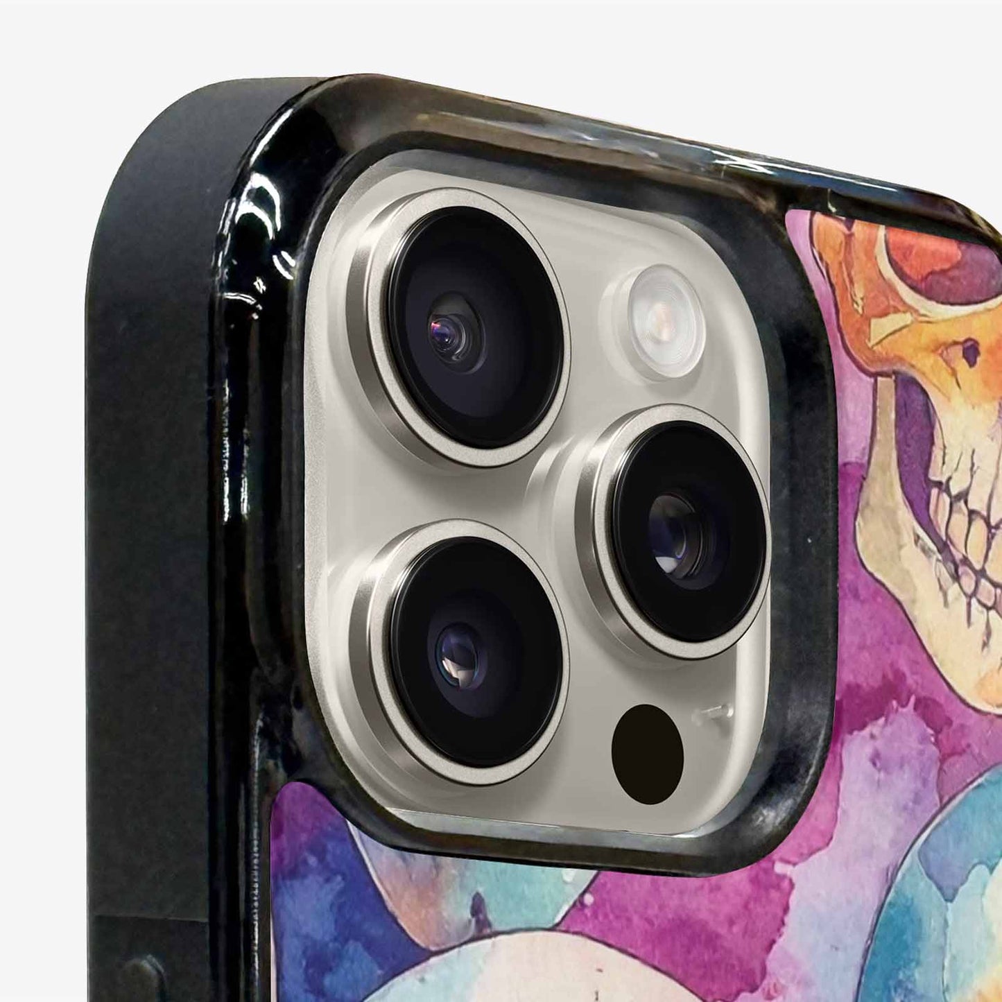 iPhone 15 Pro Max Case — Kulls Watercolor Skulls Small Skull Pattern, Custom Phone Case
