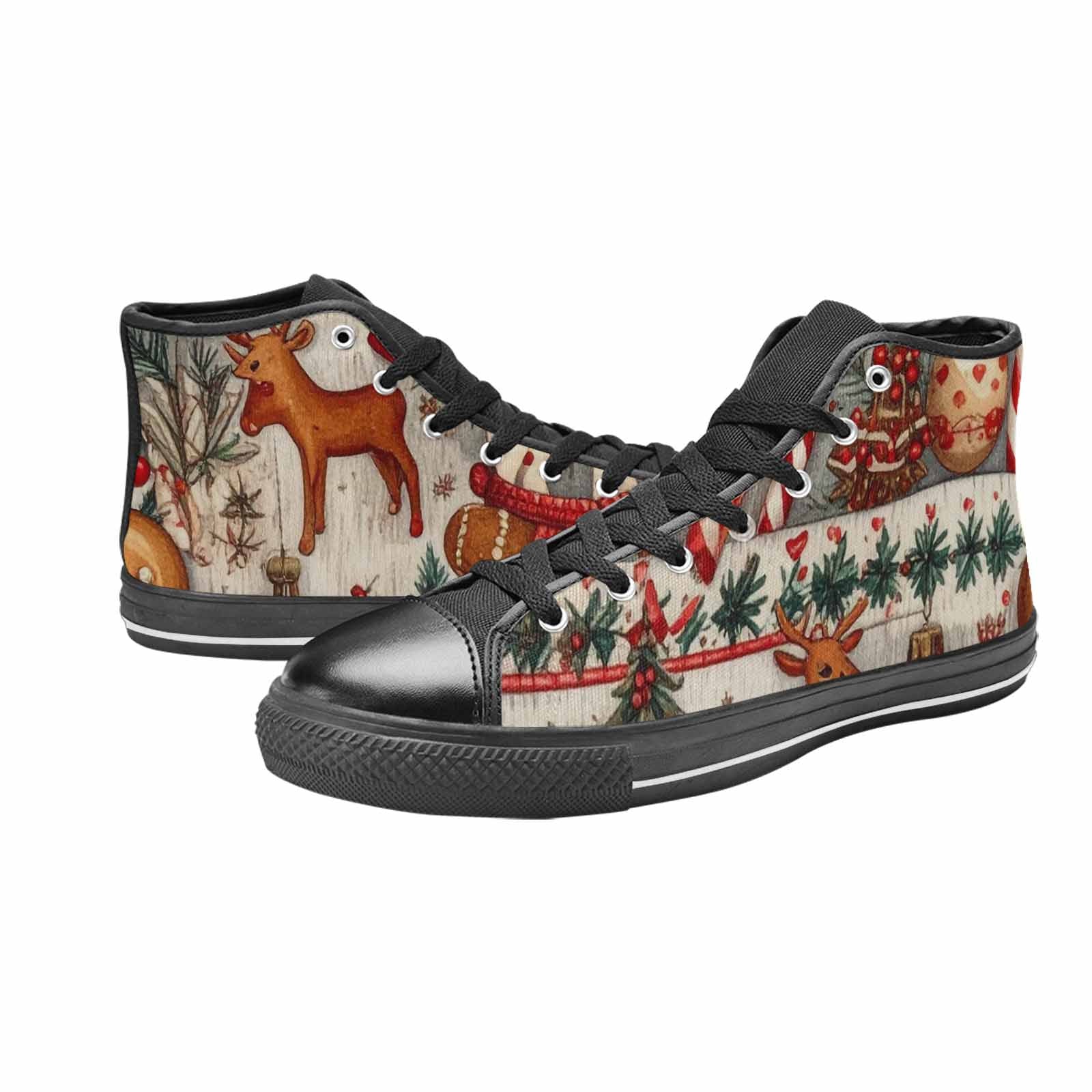 WOMEN'S Christmas Holly Snowflake High Top Canvas Y2K Shoes
