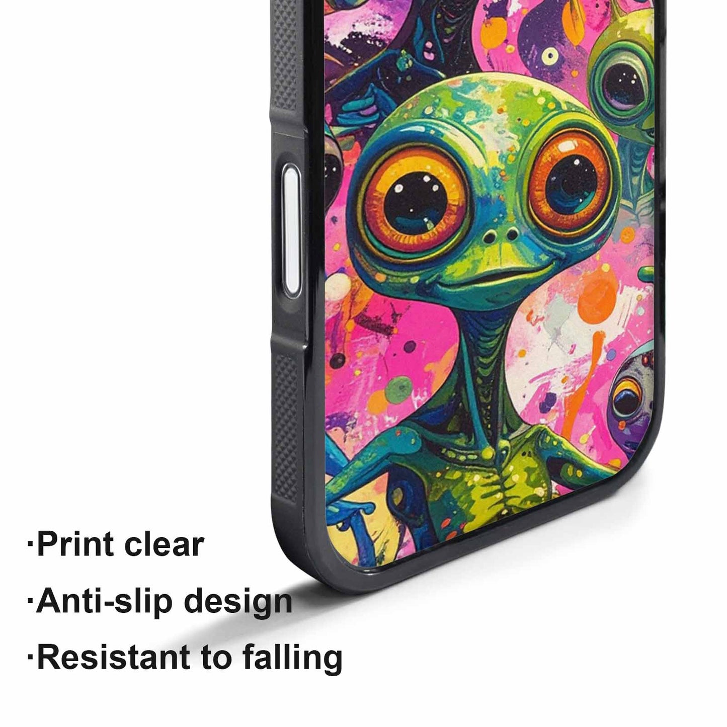 iPhone 17 Pro Case — Seamless Tileable Pattern Of Overlapping Alien, Original Design Phone Case