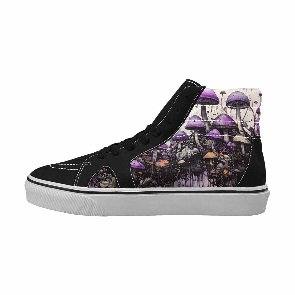 MEN'S Rainbow Drip Mushrooms High Top Canvas Grunge Custom Shoes