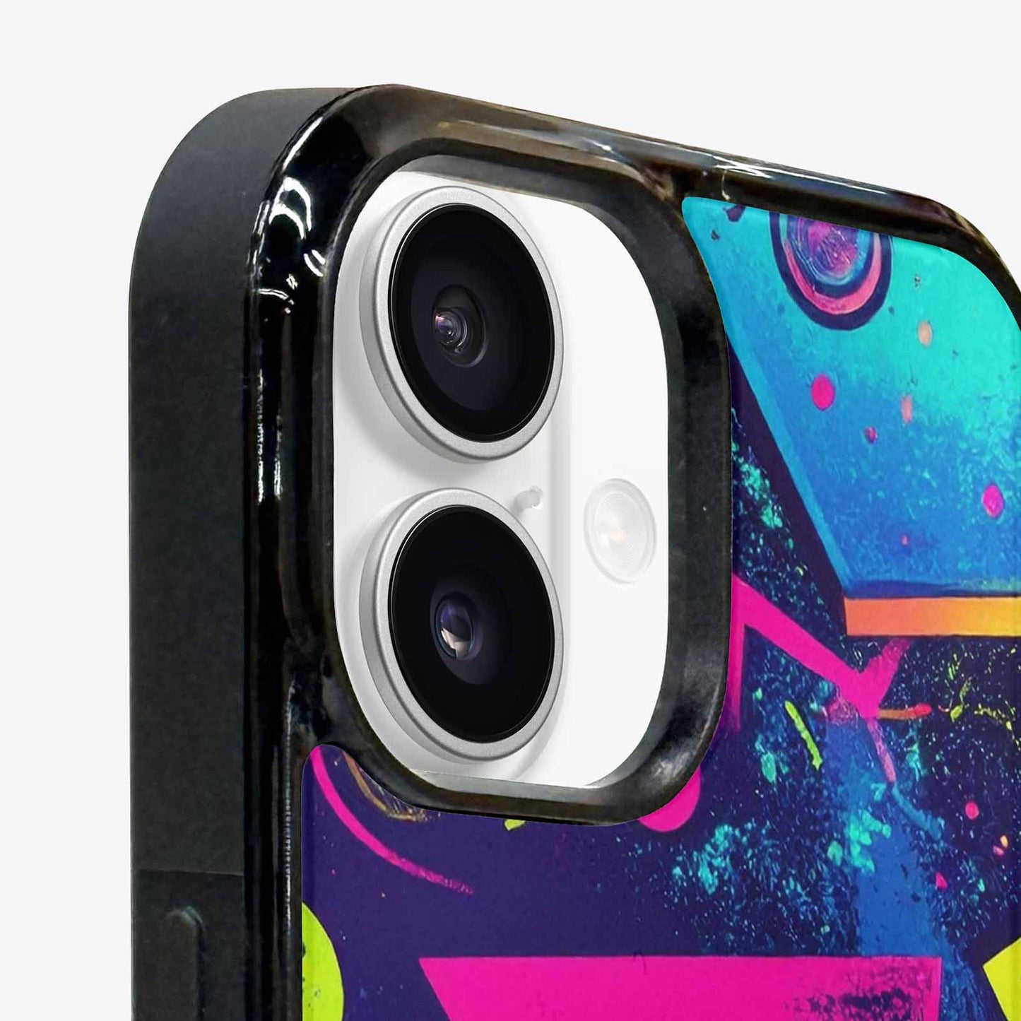iPhone 16 Case — Memphis Squiggles Triangles Dots, Custom Art Phone Cover