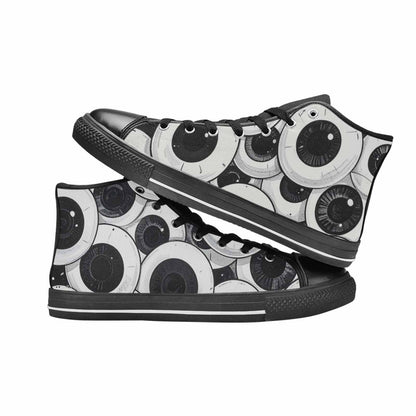 WOMEN'S Googly Cartoon Eyeballs High Top Canvas Neon Fantasy Shoes