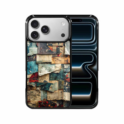 iPhone 17 Pro Max Case — Distressed Grunge Texture Pattern Original Art, Custom Art Phone Cover