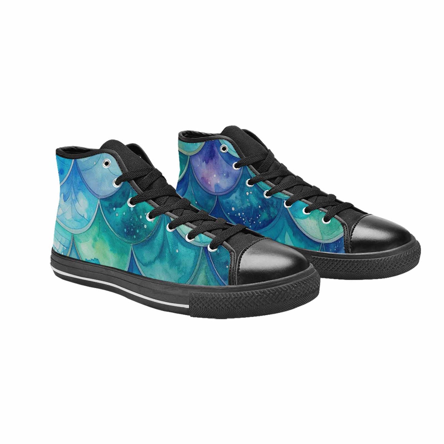 WOMEN'S Mermaid Scale High Top Canvas Aesthetic Custom Shoes