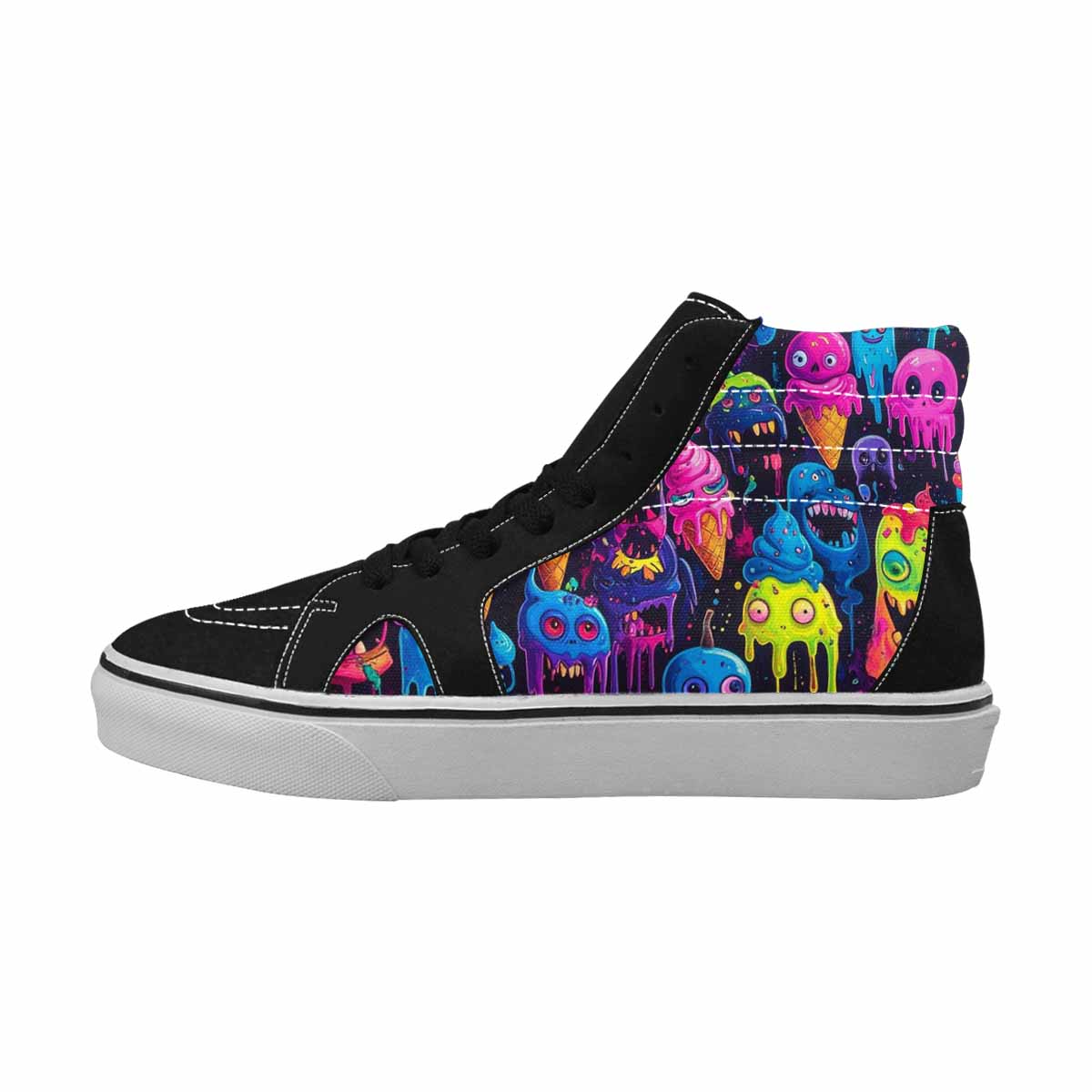 MEN'S Ice Cream Monsters  High Top Canvas Wallpaper Art Custom Sneakers