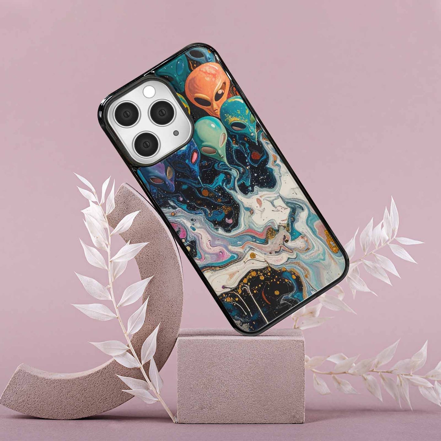 iPhone 15 Pro Max Case — Aliens Marblealiens Pattern Fjy, Original Design Phone Case