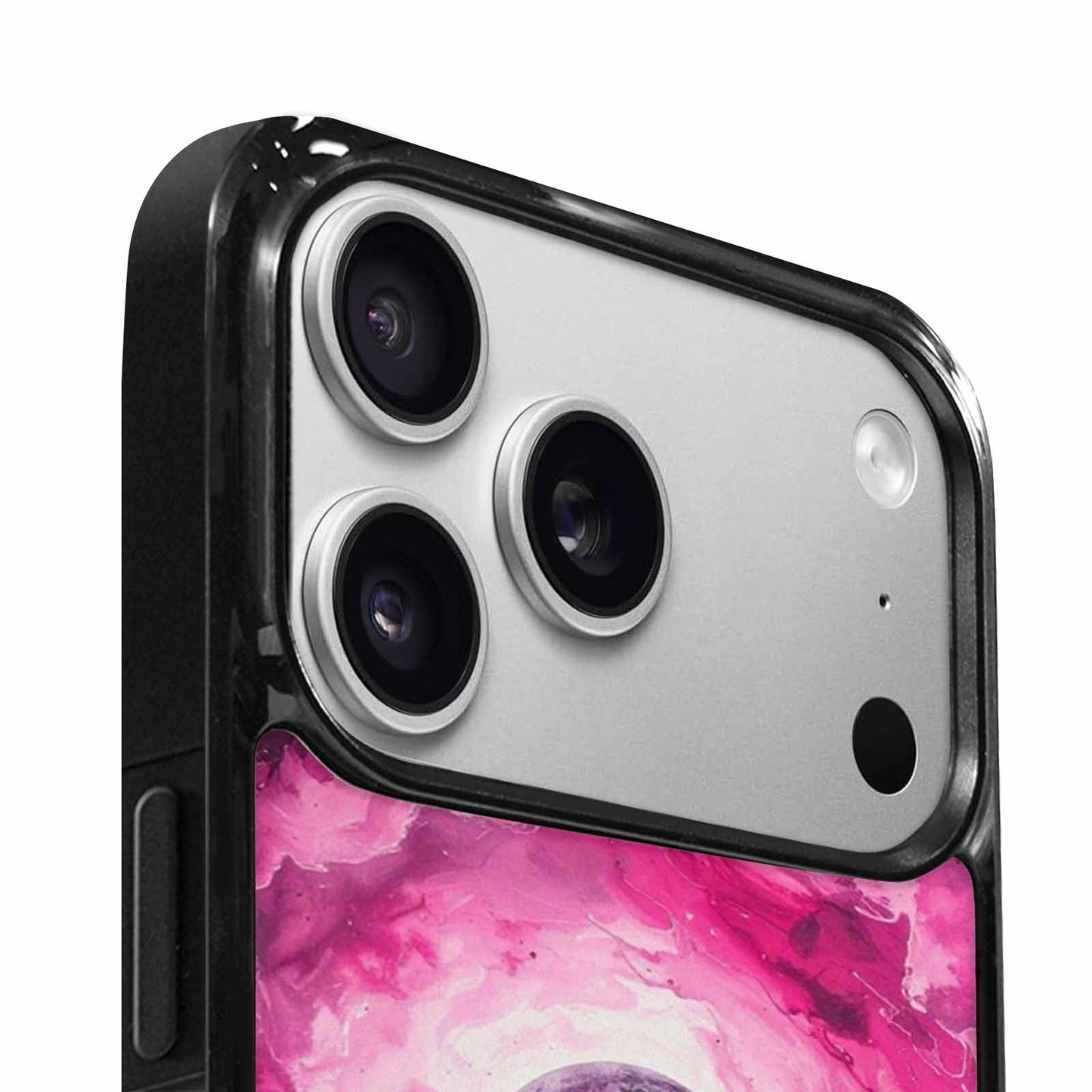 iPhone 17 Pro Case — Galaxy Nebula Black Pink Ink Galaxy, Custom Print Case Cover