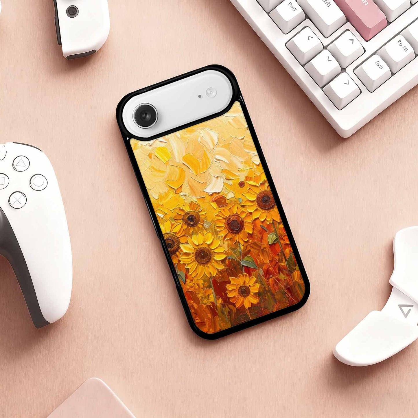 iPhone 17 Air Case — Impressionist Sunflower Brushstroke Pattern Hundreds Floral, Original Design Phone Case