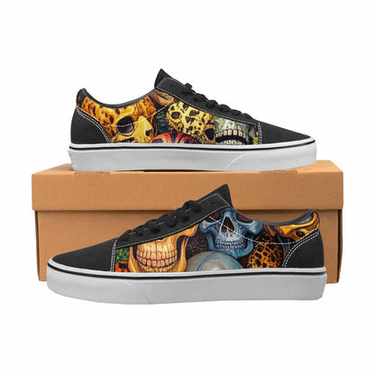 WOMEN'S Skulls Lace-Up Canvas Surreal Custom Shoes