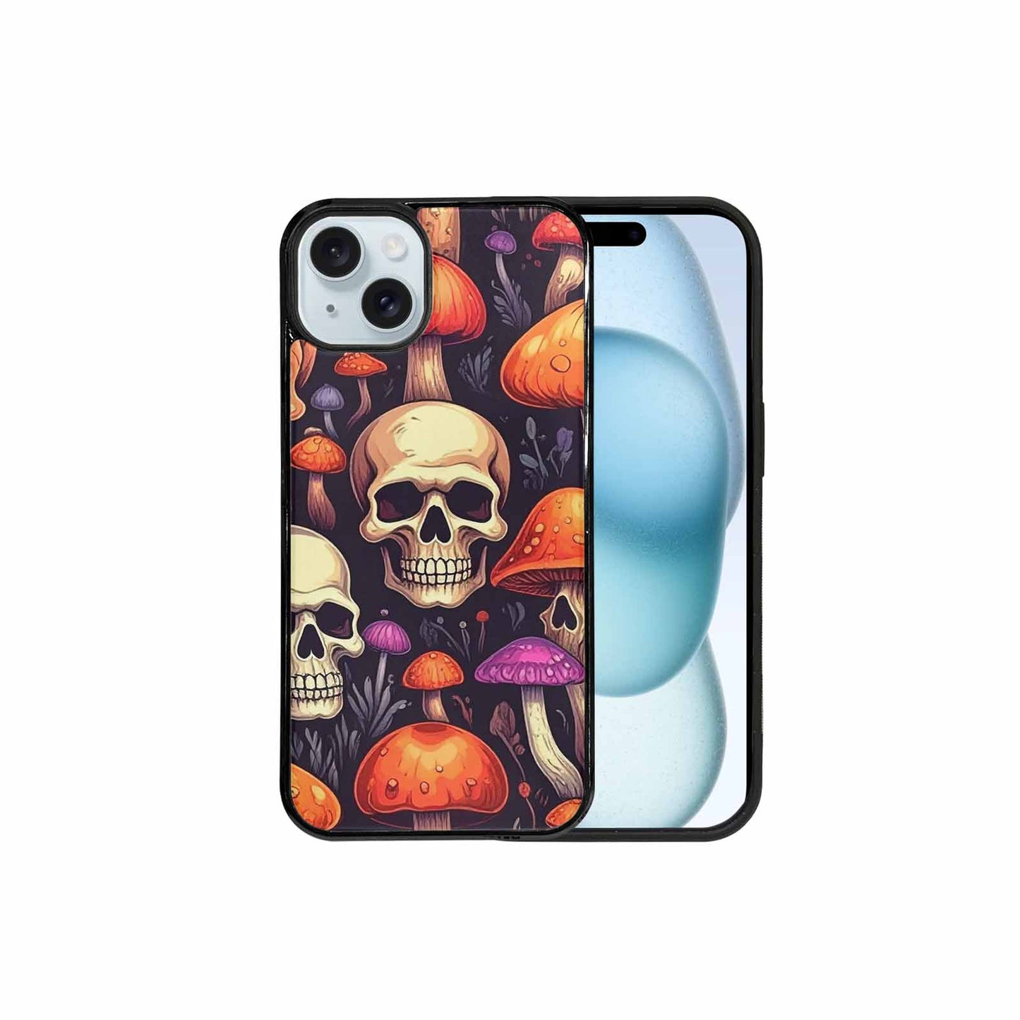 iPhone 15 Plus Case — Mushroom Skulls, Custom Designed Case Cover